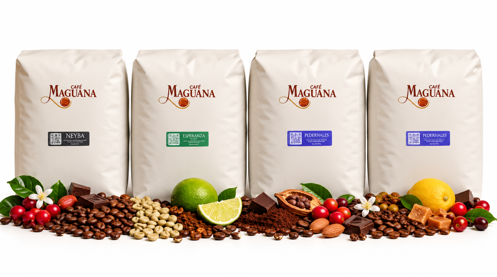 Empaques de cinco libras de Café Maguana: Neyba, Esperanza y Pedernales